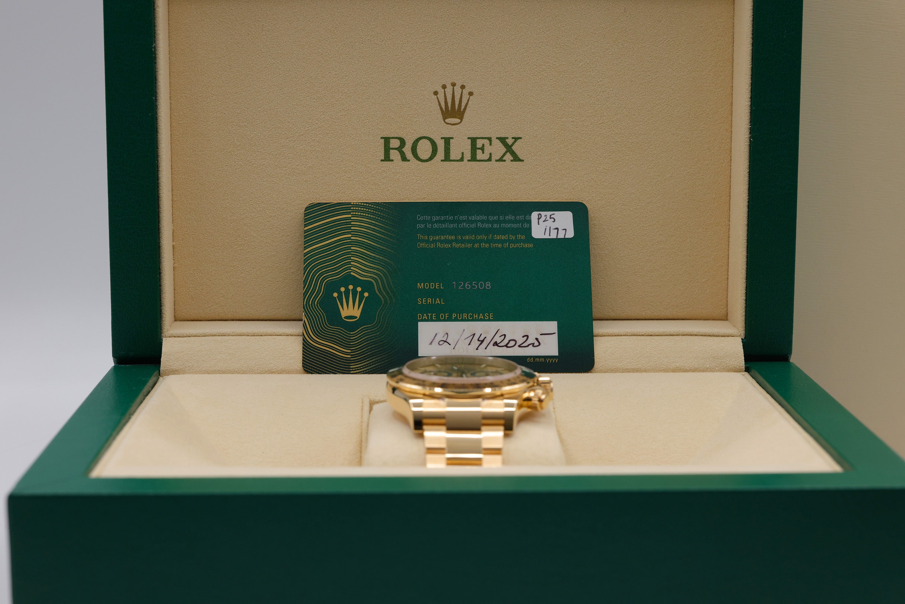 Rolex Daytona Golden Index Dial on Oyster 126508 Complete 2025
