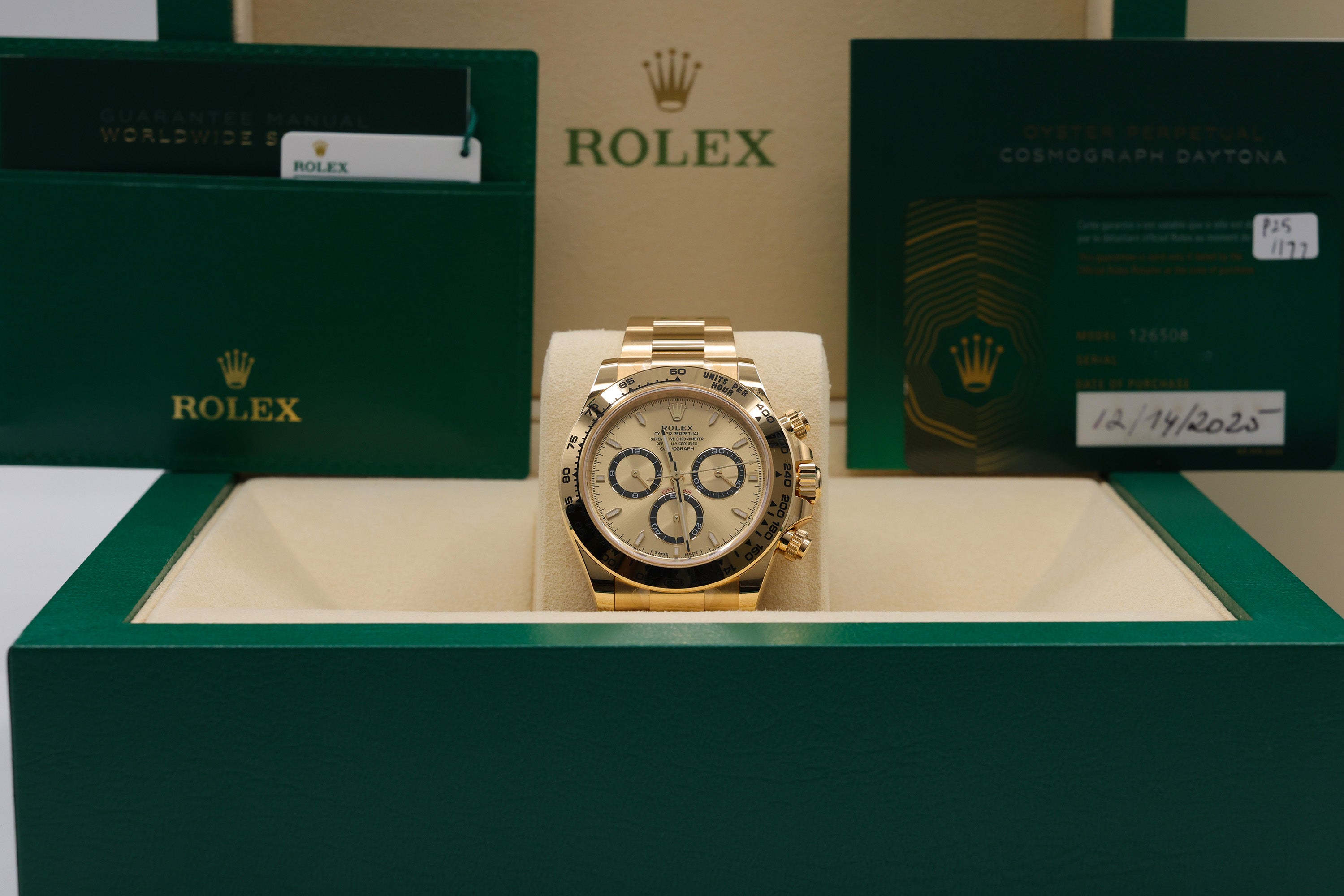 Rolex Daytona Golden Index Dial on Oyster 126508 Complete 2025