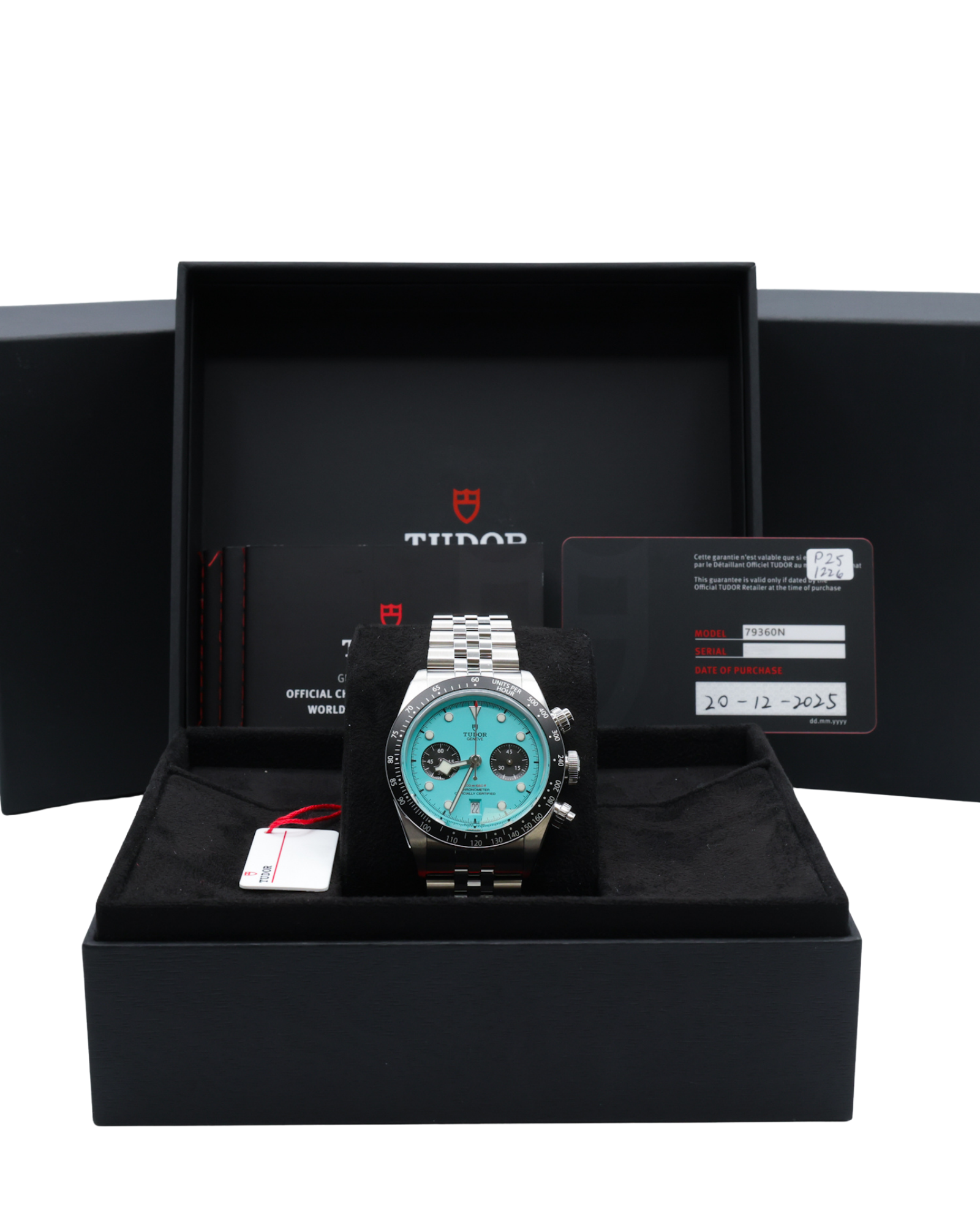 Tudor Black Bay Chrono Turquoise Dial on Stainless Steel M79360N-0024 Complete 2025
