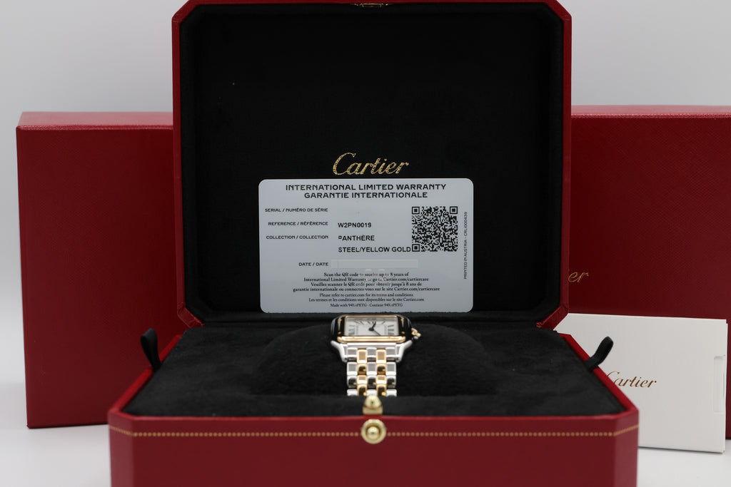 Cartier Panthere Med Silver Dial on Bracelet W2PN0019 Complete Open Date