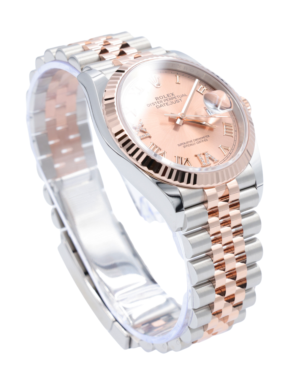 Rolex Datejust 36 Rose Roman Dial on Jubilee 126231 Complete 2025