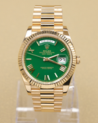 Rolex Day-Date 40 Green Roman Dial on President 228238 Complete 2024