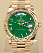 Rolex Day-Date 40 Green Roman Dial on President 228238 Complete 2024