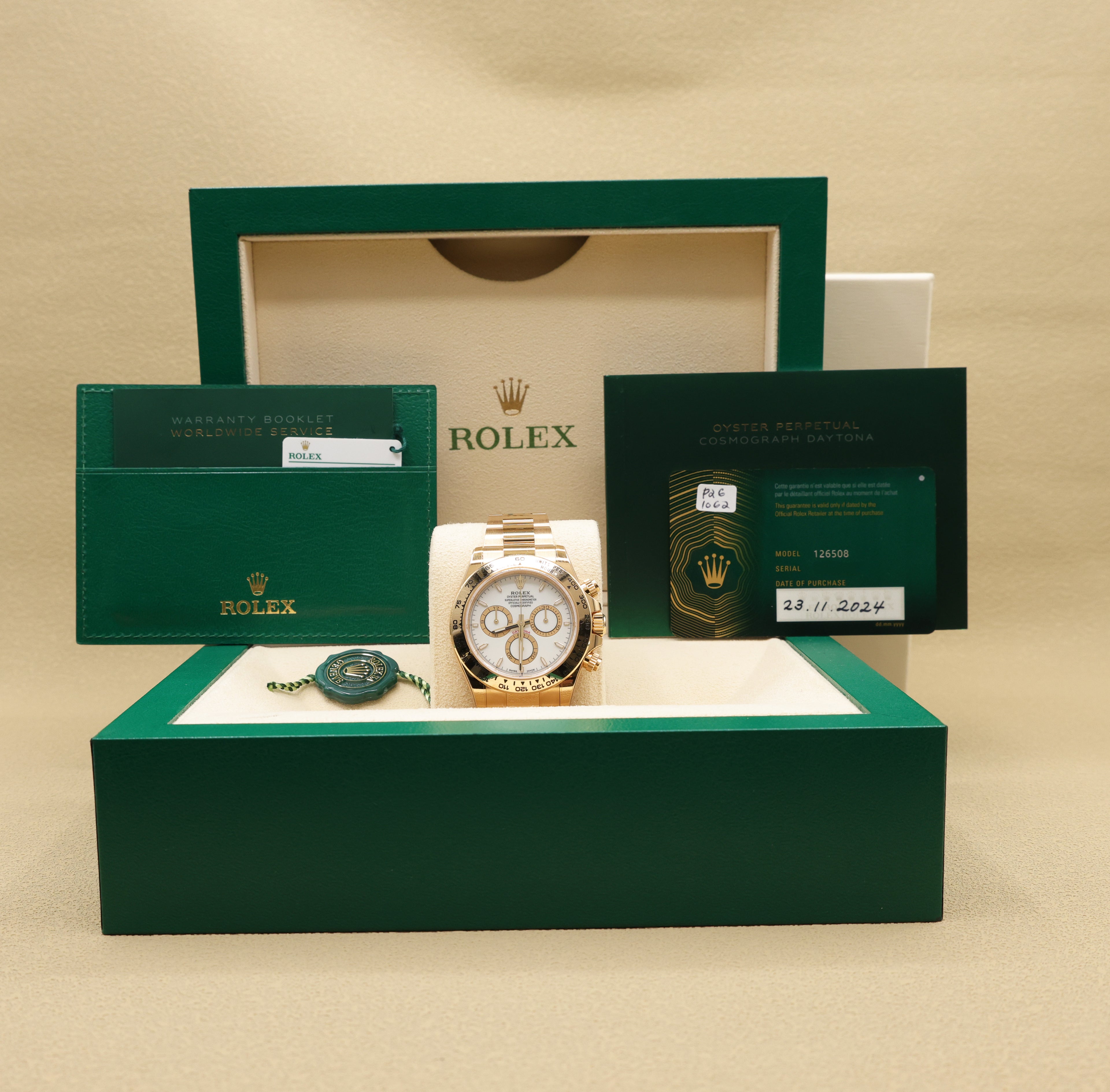 Rolex Daytona White Index Dial on Oyster 126508 Complete 2024