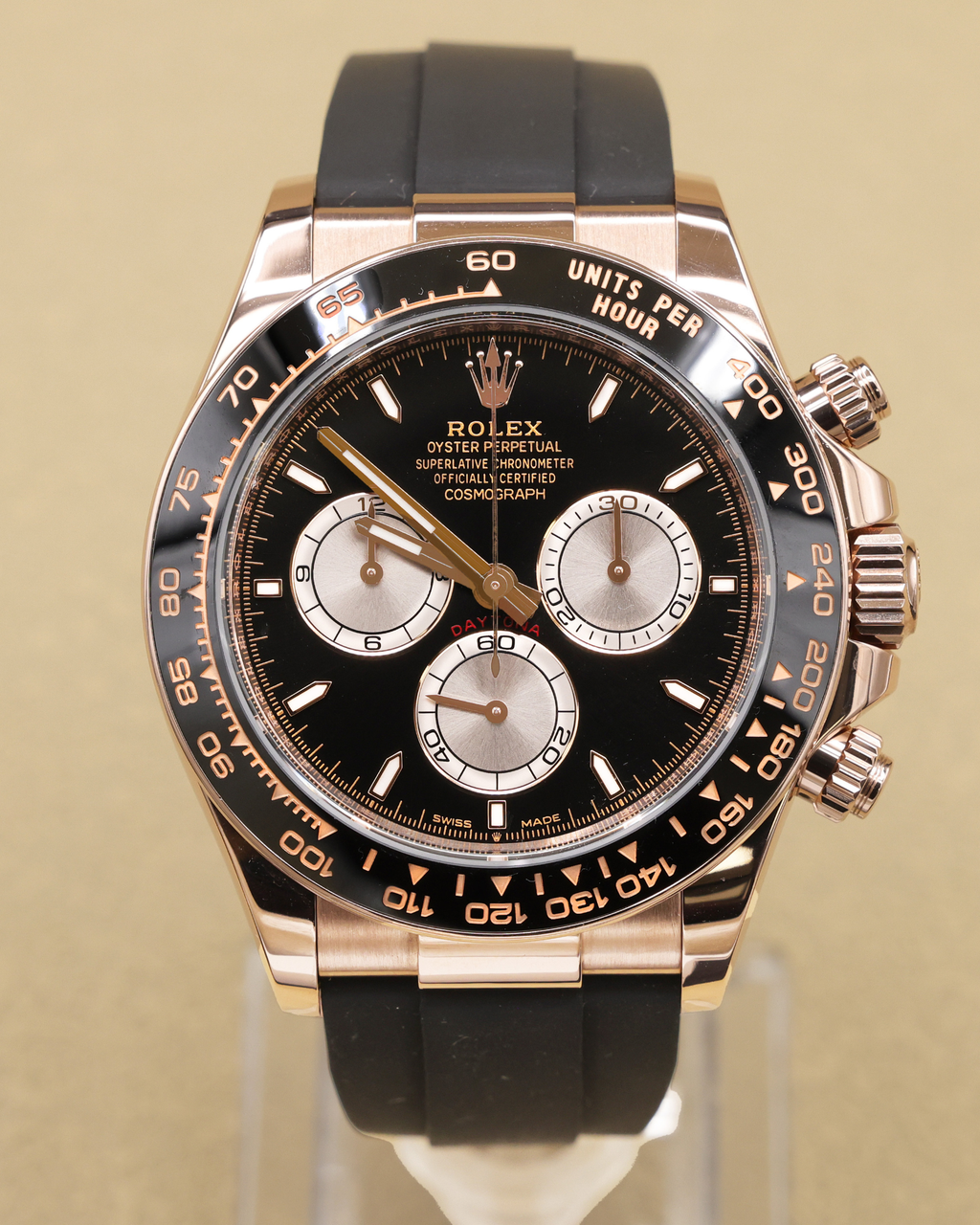 Rolex Daytona Black And Sundust Index Dial on Oysterflex 126515LN Complete 2024