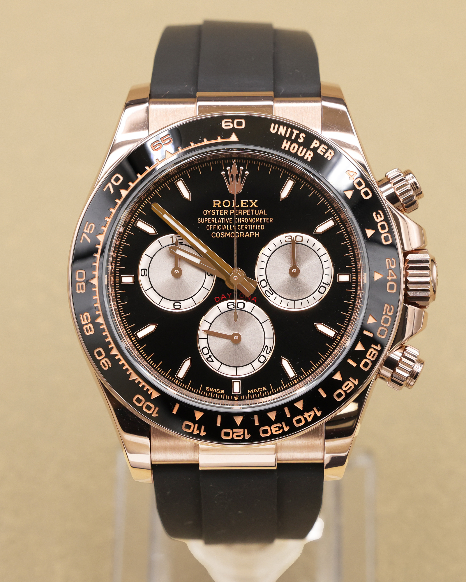 Rolex Daytona Black And Sundust Index Dial on Oysterflex 126515LN Complete 2024