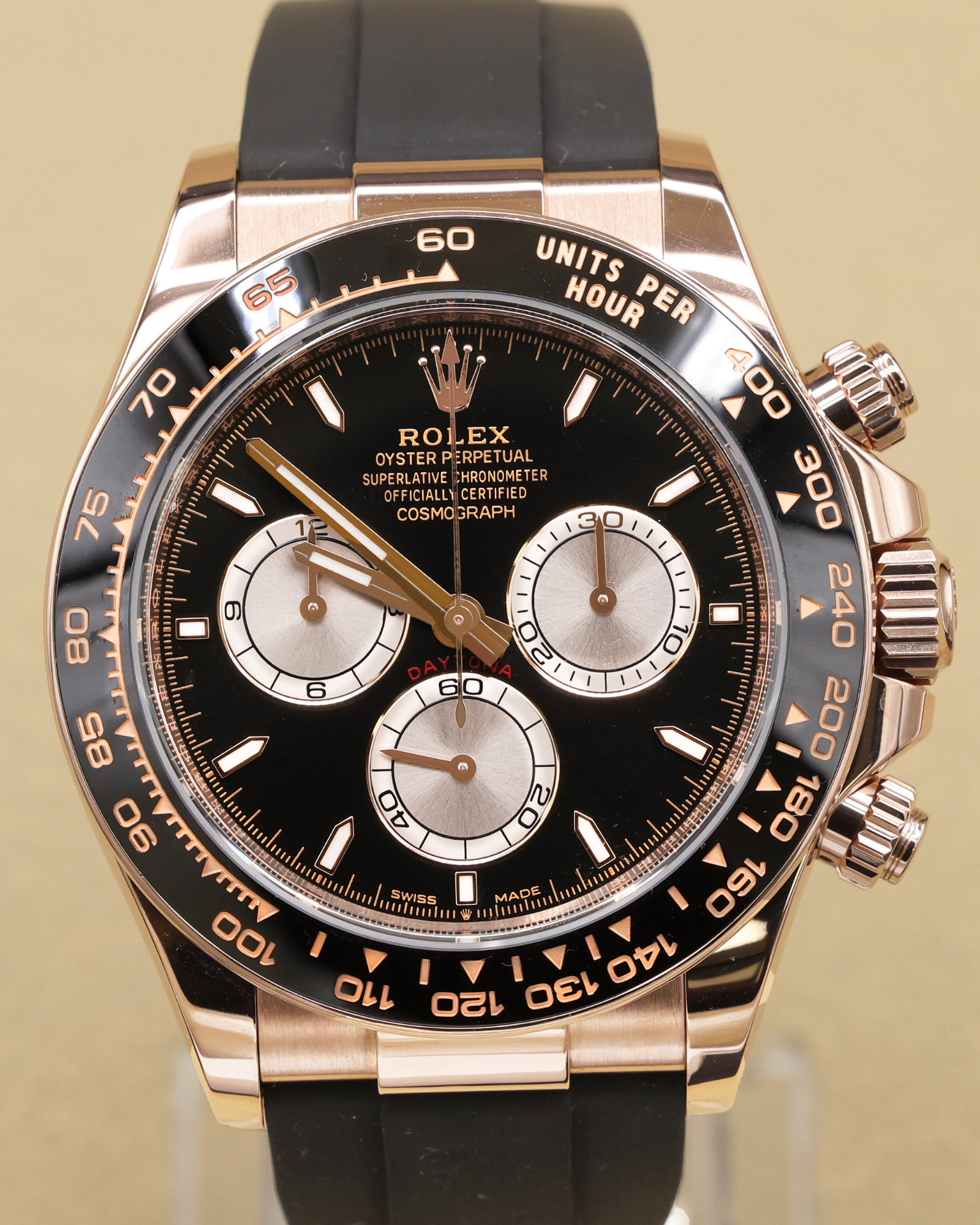 Rolex Daytona Black And Sundust Index Dial on Oysterflex 126515LN Complete 2024