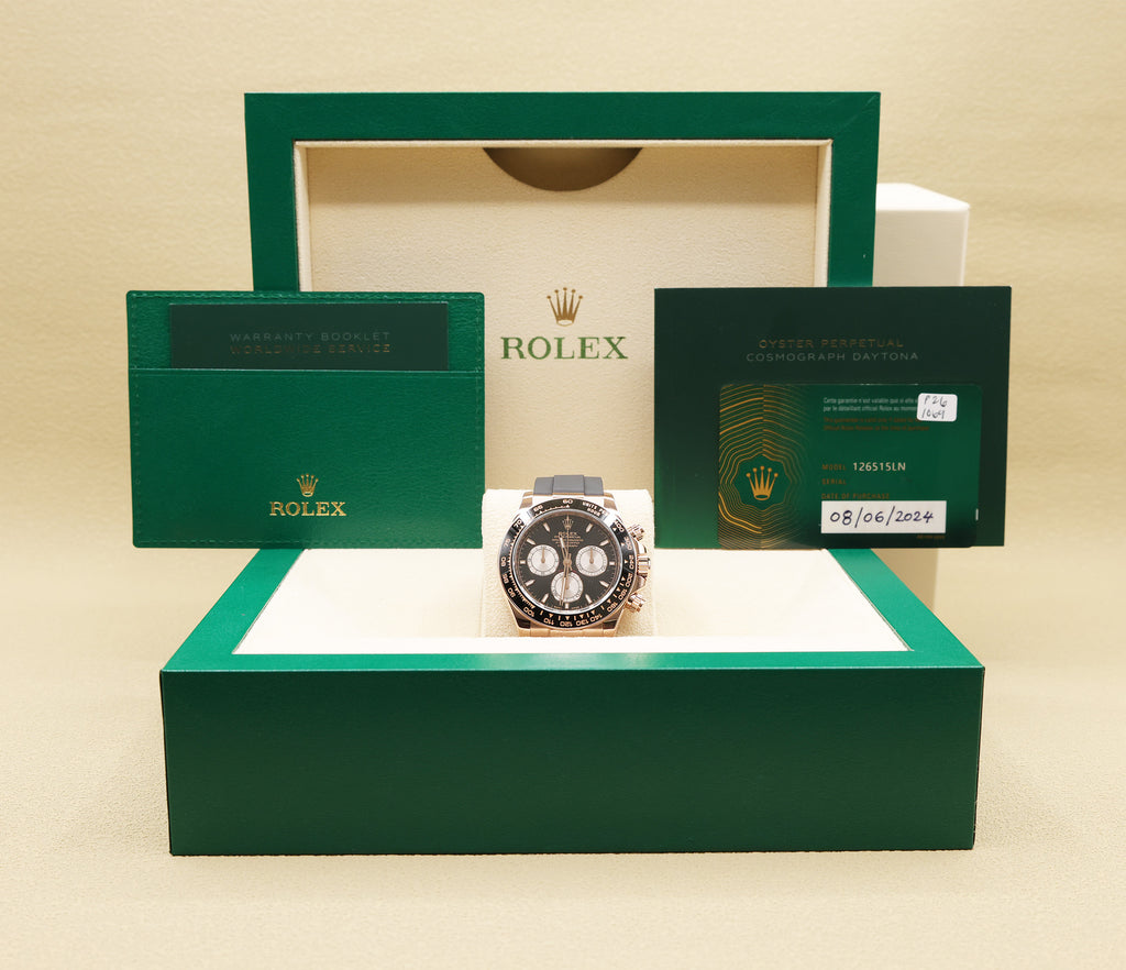 Rolex Daytona Black And Sundust Index Dial on Oysterflex 126515LN Complete 2024