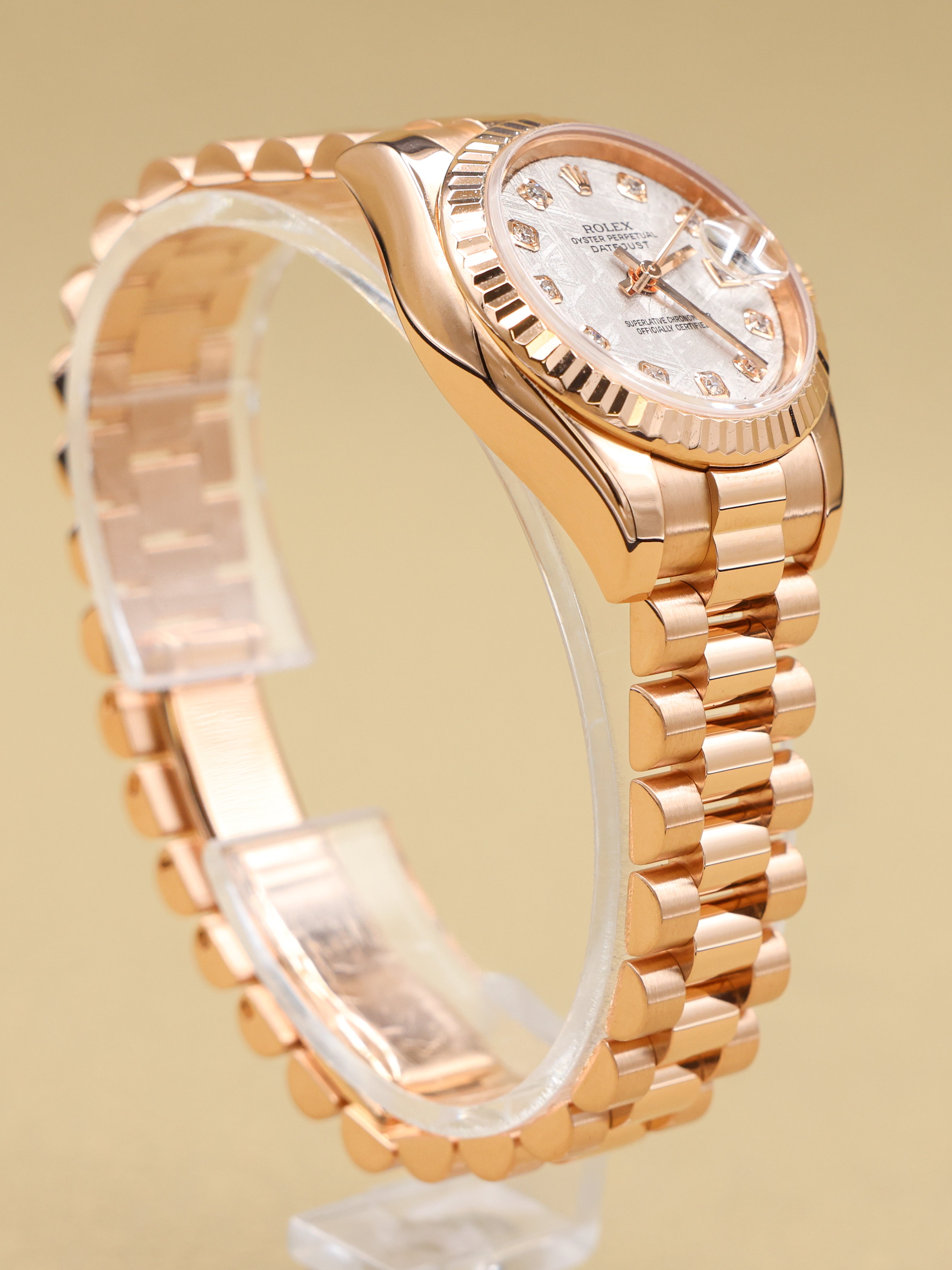 Rolex Datejust Lady President Metorite Diamond Dial Dial on President 179175 Complete Open Date