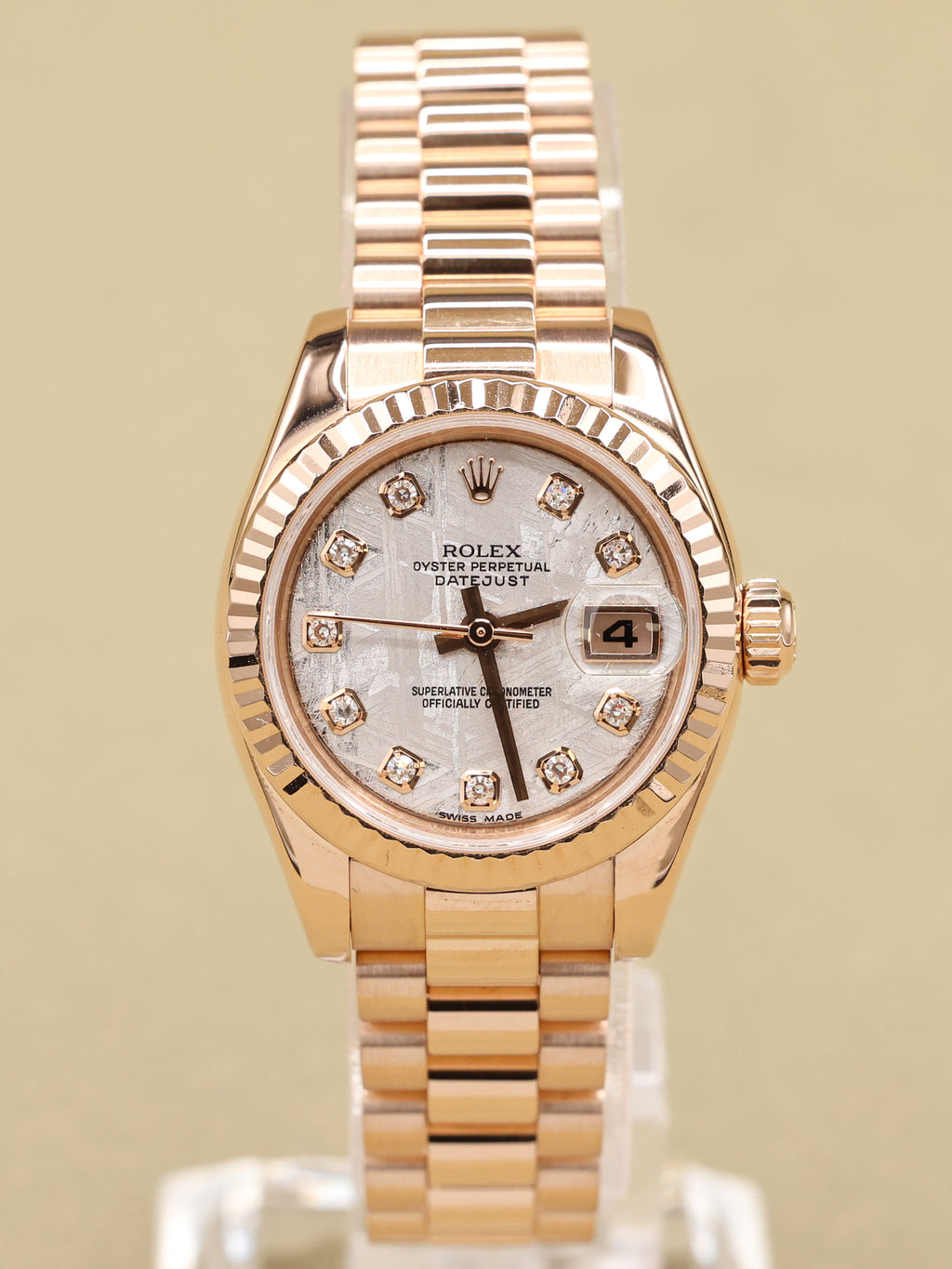 Rolex Datejust Lady President Metorite Diamond Dial Dial on President 179175 Complete Open Date