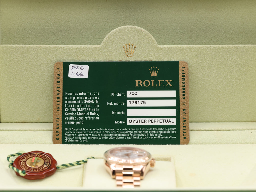 Rolex Datejust Lady President Metorite Diamond Dial Dial on President 179175 Complete Open Date