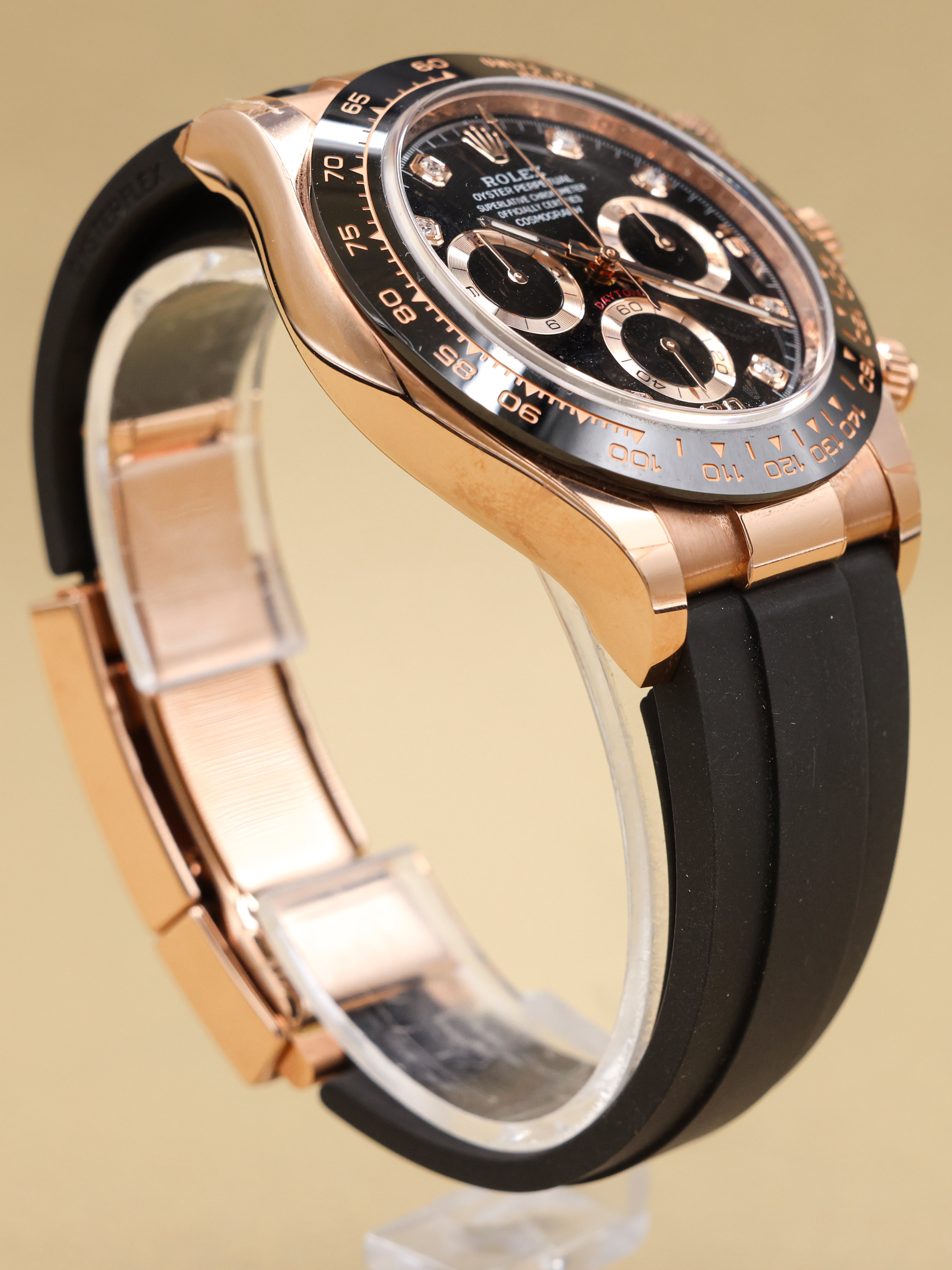 Rolex Daytona Black Diamond Dial on Oysterflex 116515LN Complete 2023