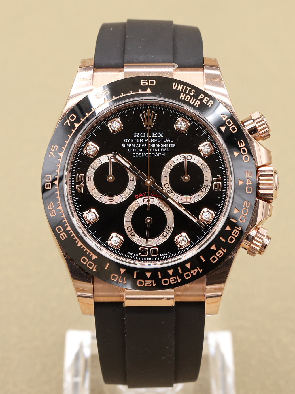 Rolex Daytona Black Diamond Dial on Oysterflex 116515LN Complete 2023