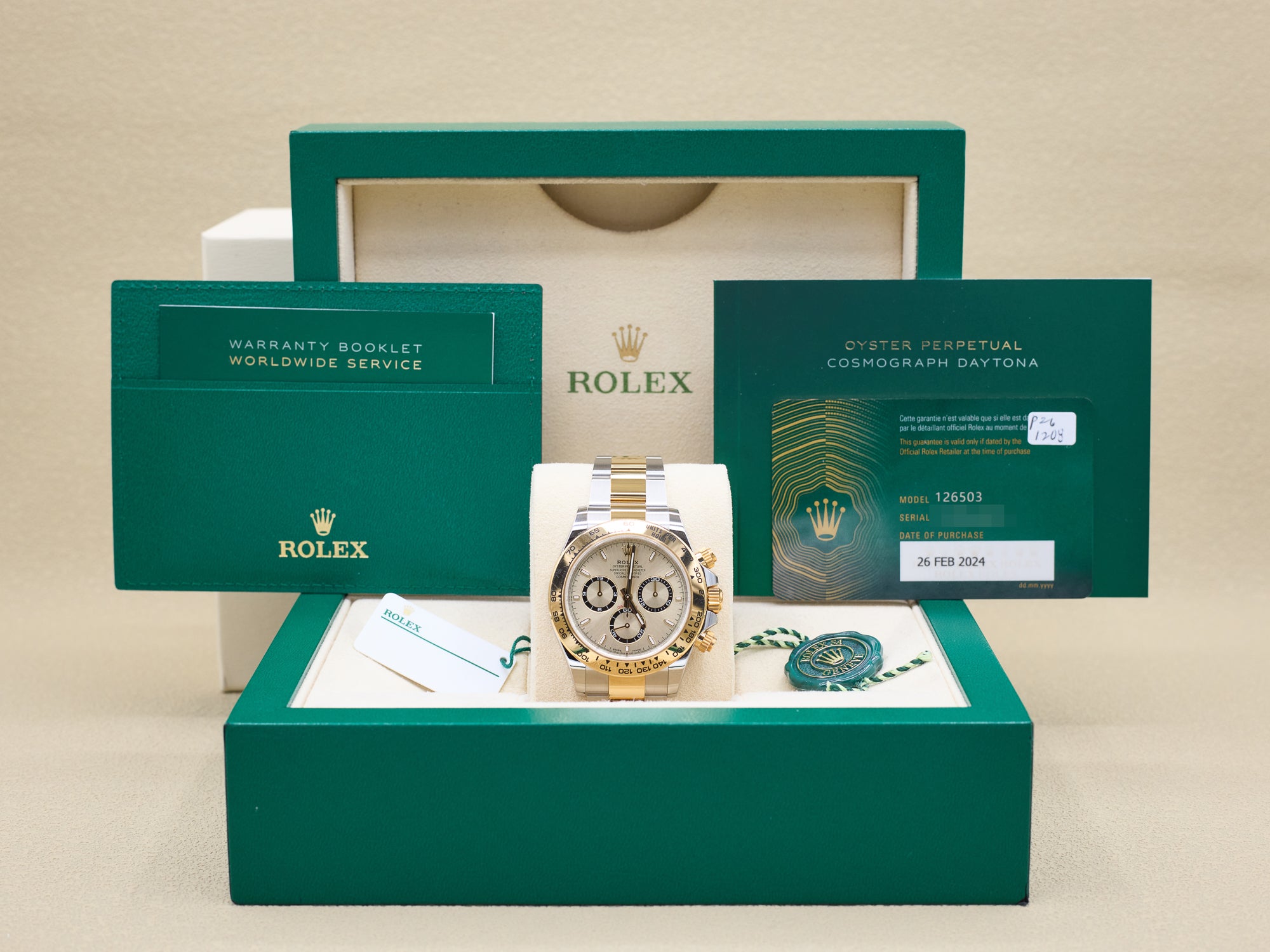Rolex Daytona Golden Index Dial on Oyster 126503 Complete 2024