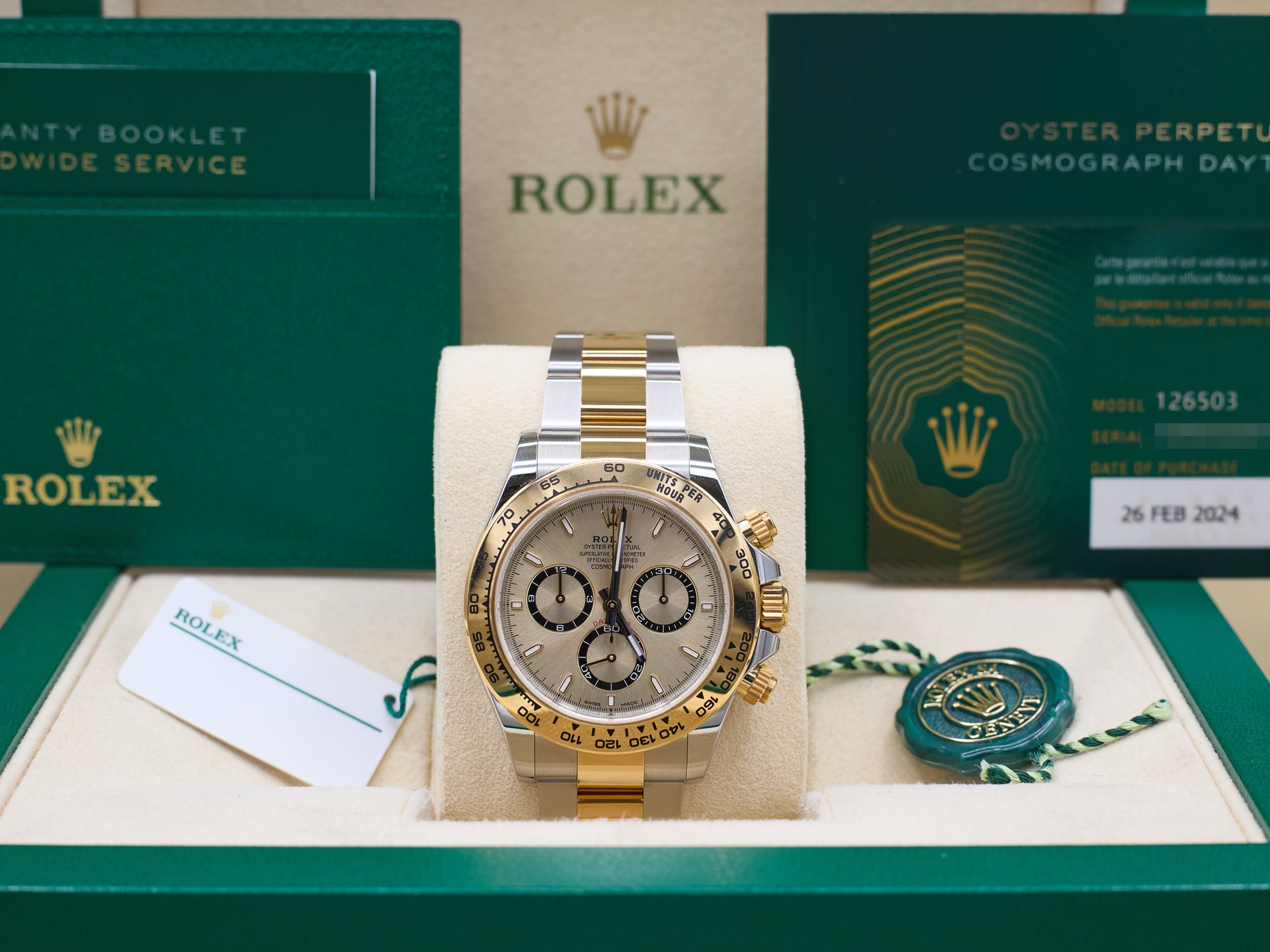 Rolex Daytona Golden Index Dial on Oyster 126503 Complete 2024