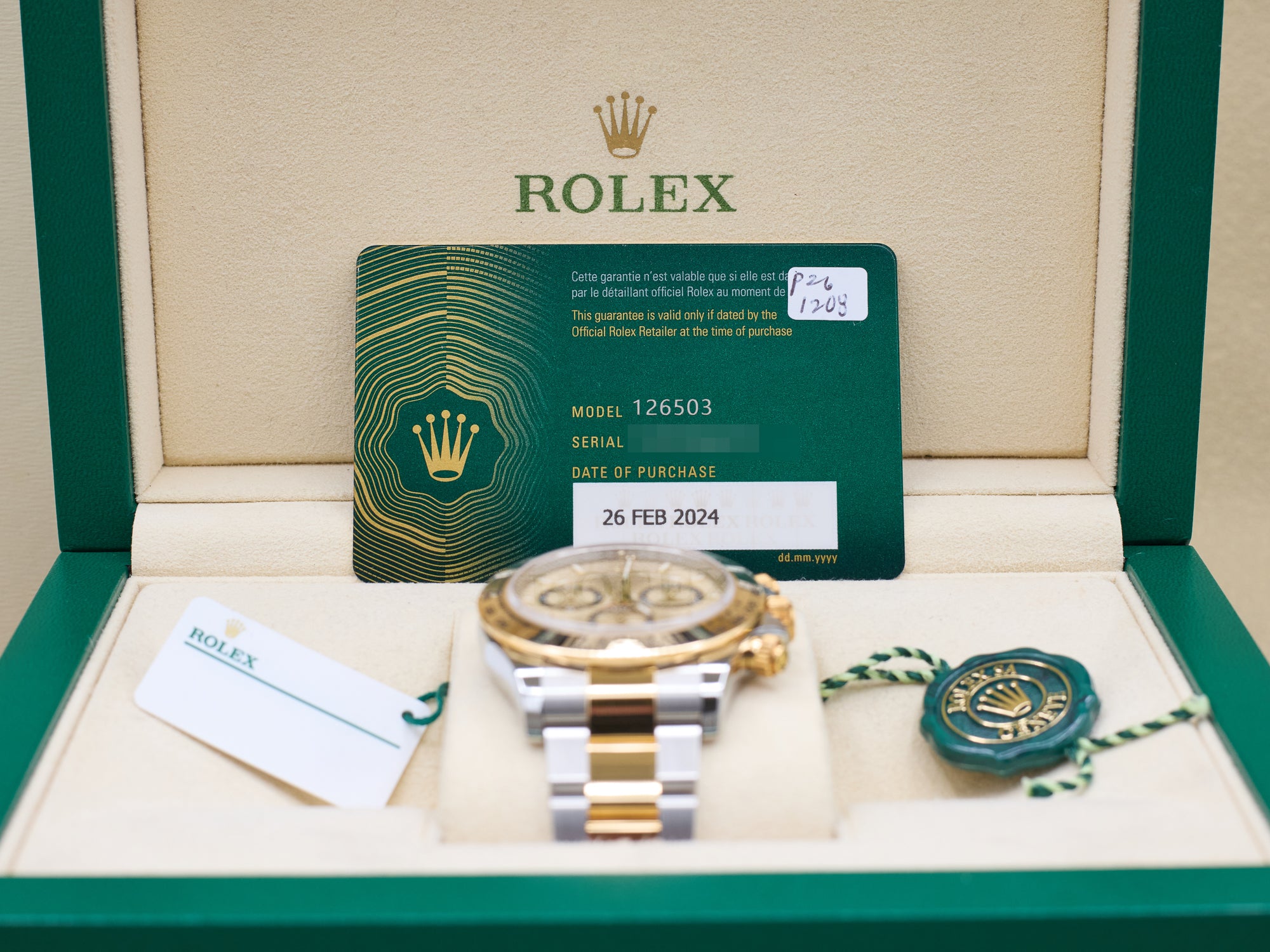 Rolex Daytona Golden Index Dial on Oyster 126503 Complete 2024