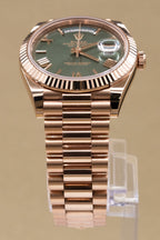 Rolex Day-Date 40 Olive Green Roman Dial on President 228235 Complete 2022