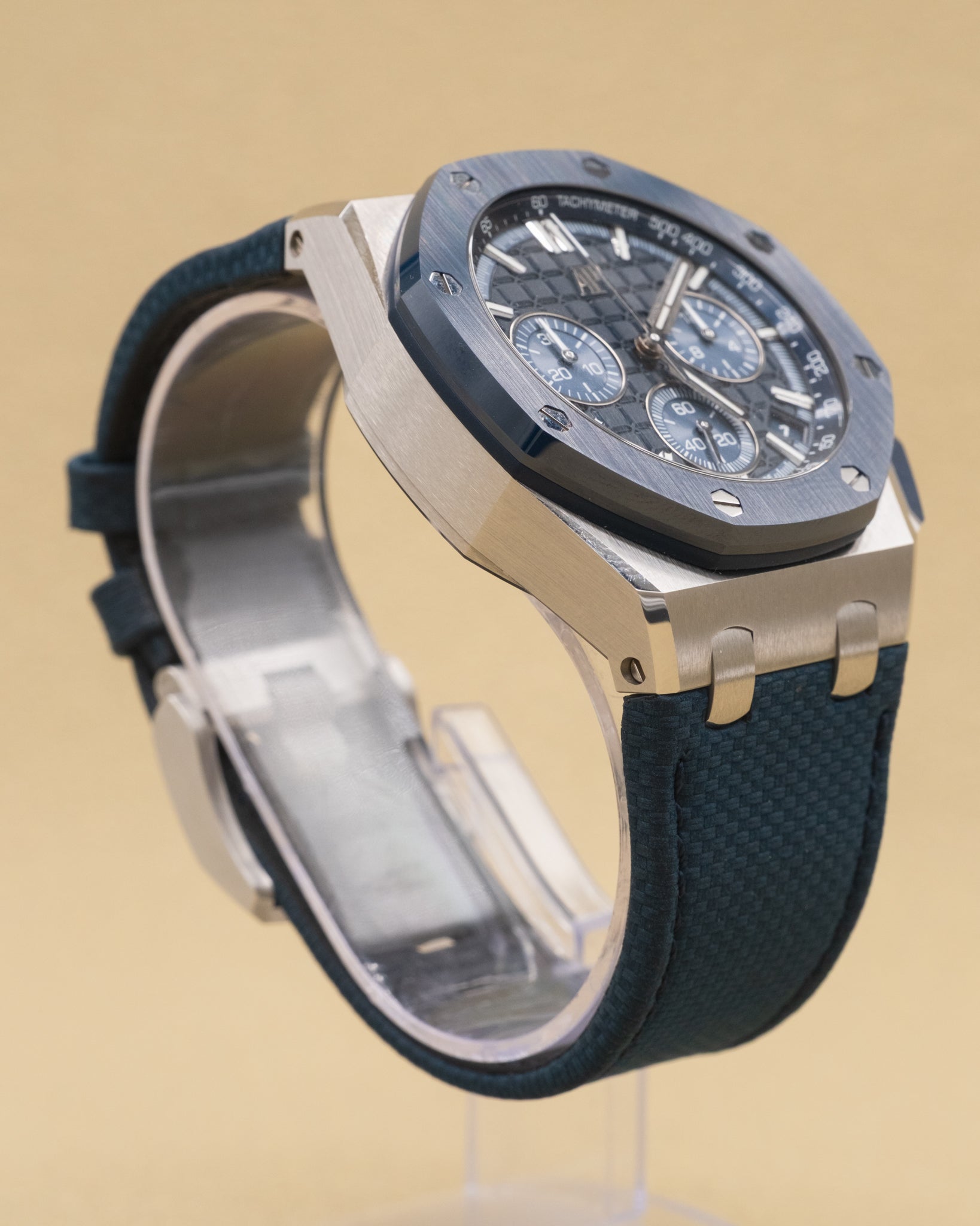 Audemars Piguet Royal Oak Offshore Bleu Nuit, Nuage 50 Dial on Blue Leather Strap 26420SO.OO.A029VE.01 Complete