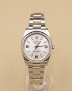 Rolex Airking Silver Stick Dial on Oyster 114200