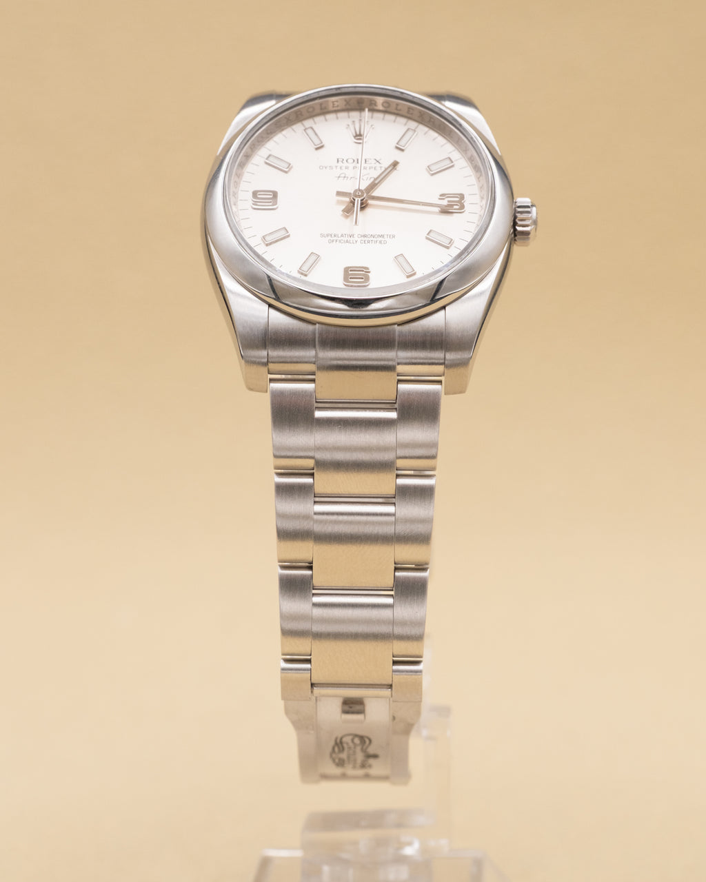Rolex Airking Silver Stick Dial on Oyster 114200