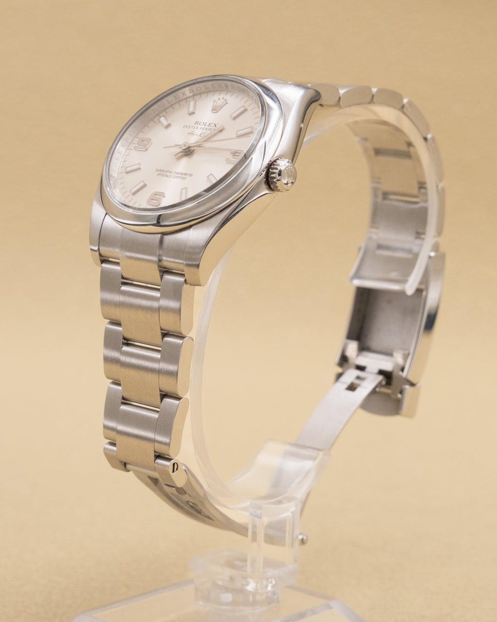 Rolex Airking Silver Stick Dial on Oyster 114200