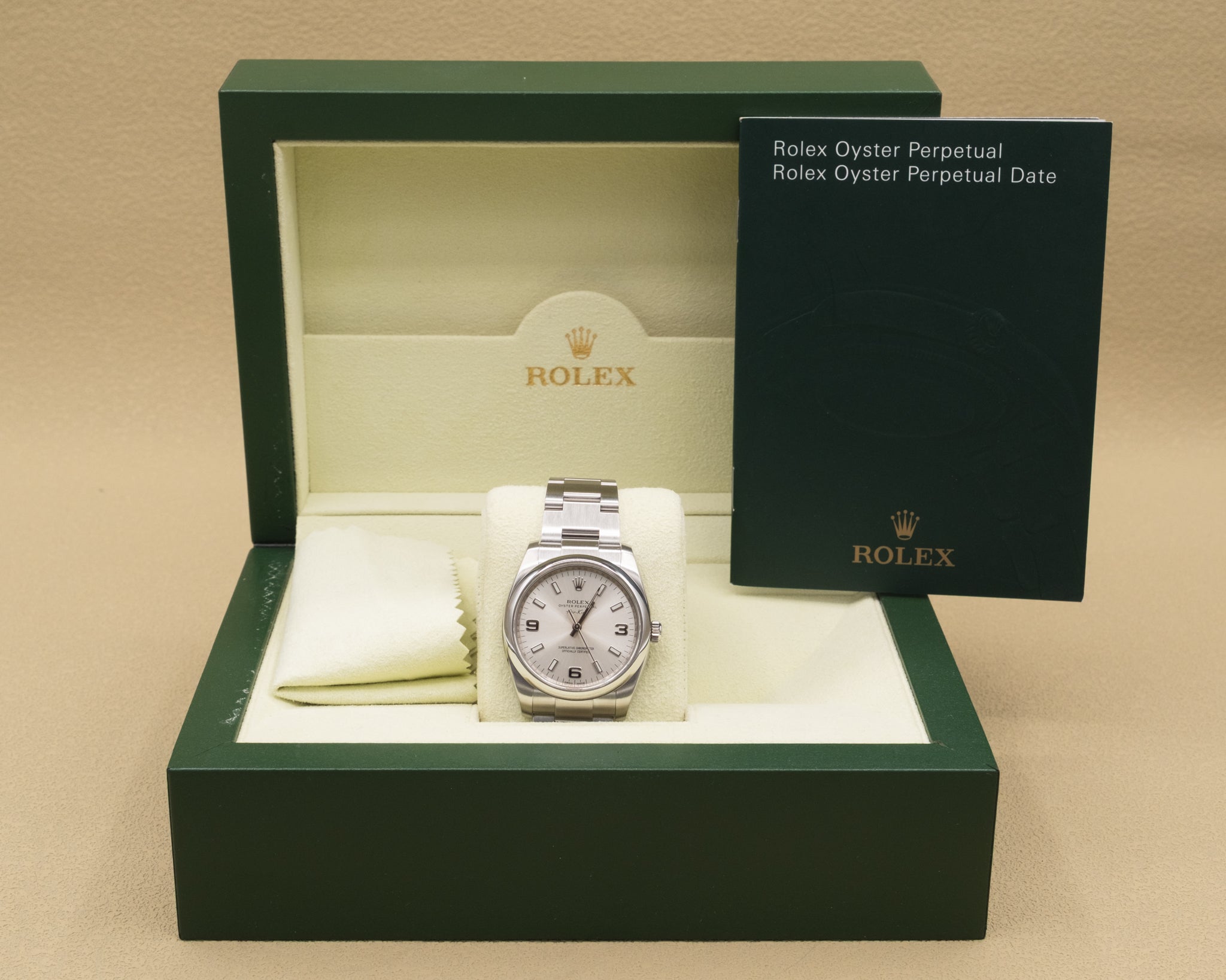 Rolex Airking Silver Stick Dial on Oyster 114200