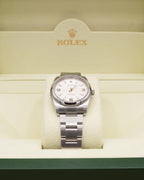 Rolex Airking Silver Stick Dial on Oyster 114200