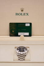 Rolex Day-Date 40 Blue Ombre Roman Dial on President 228349RBR Complete 2025