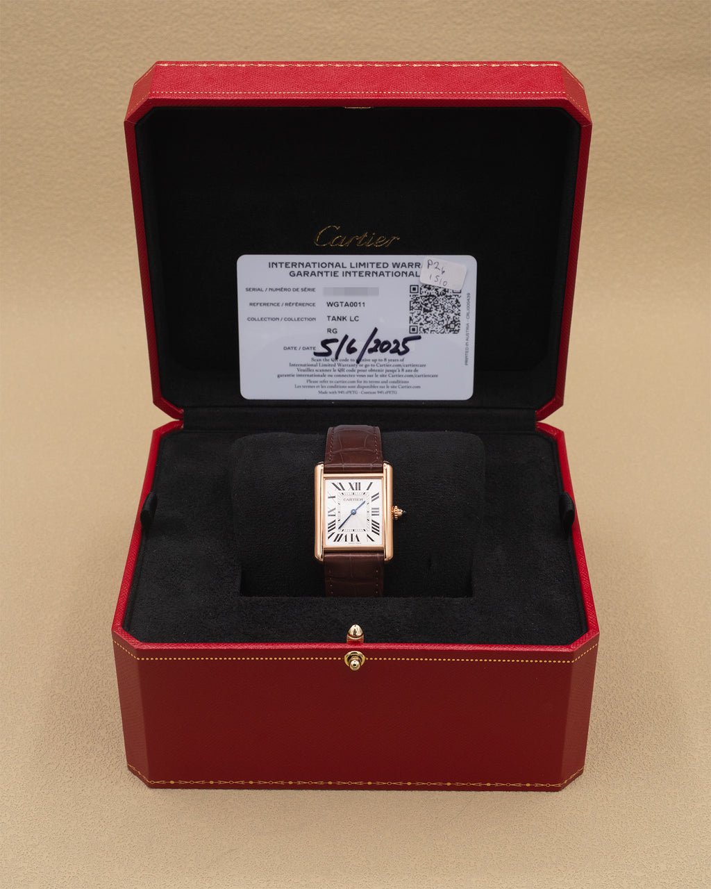 Cartier Tank Louis Cartier Large Silver Dial on Leather Strap WGTA0011 Complete 2025