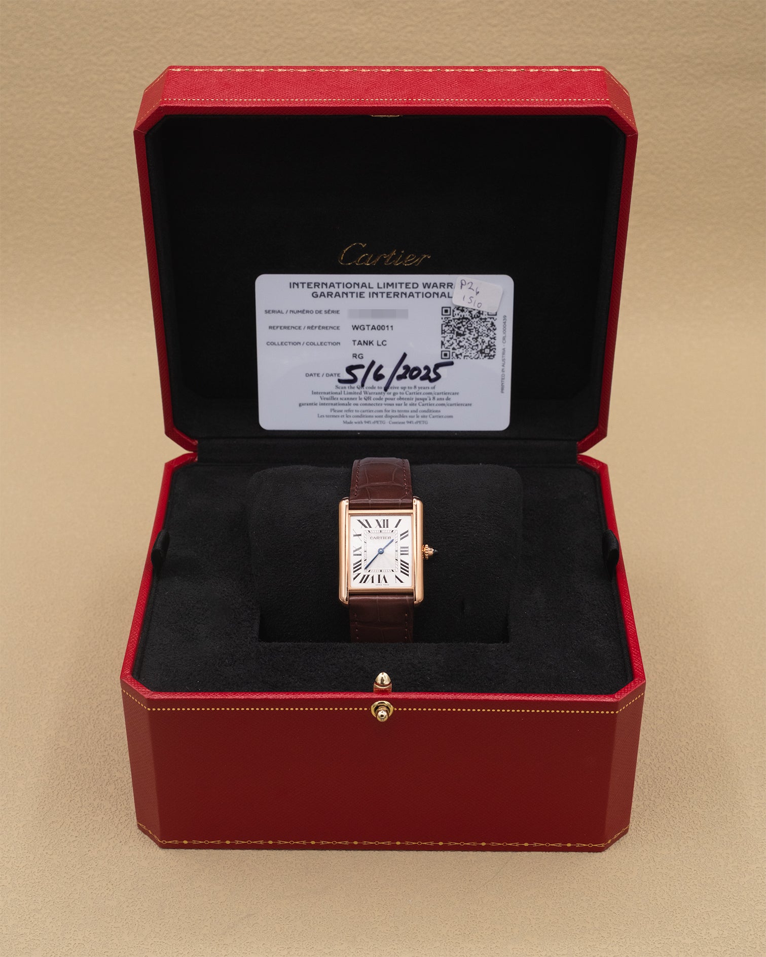 Cartier Tank Louis Cartier Large Silver Dial on Leather Strap WGTA0011 Complete 2025