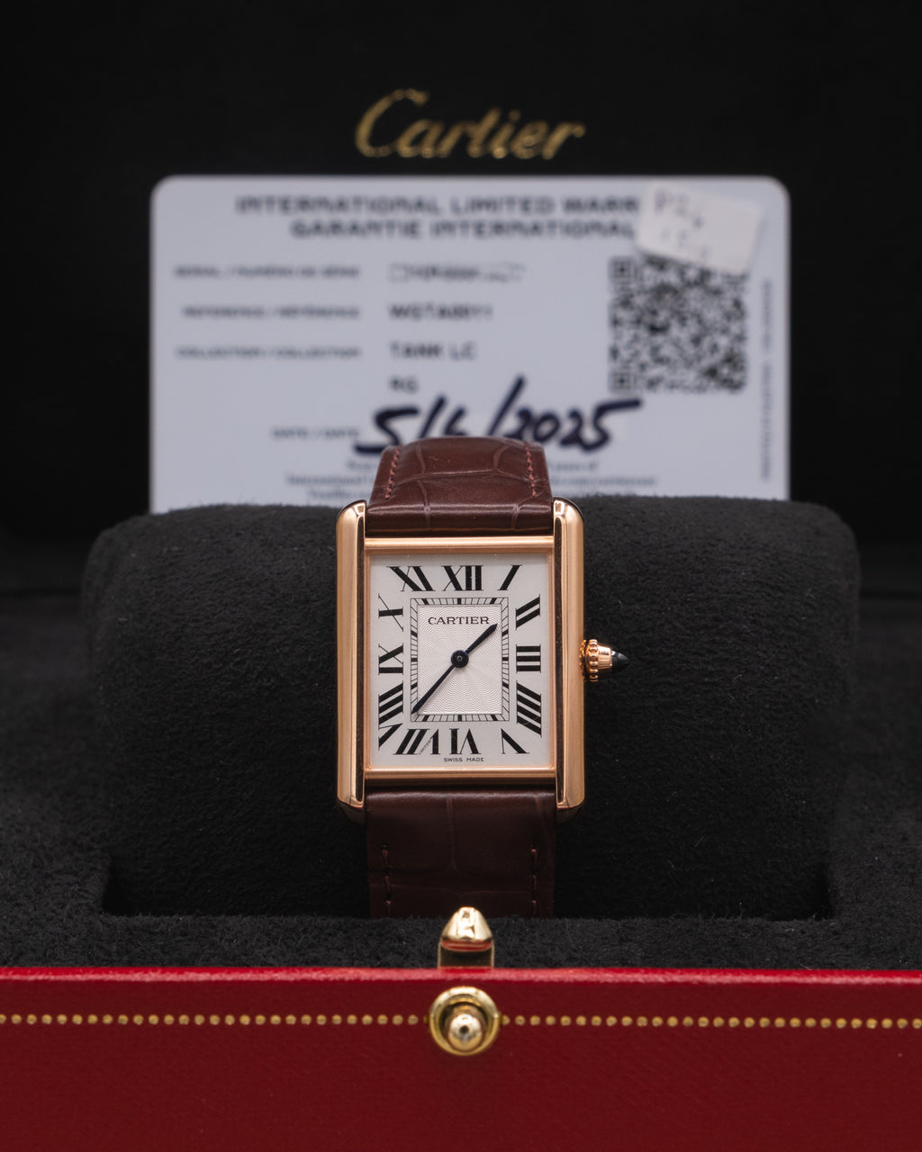 Cartier Tank Louis Cartier Large Silver Dial on Leather Strap WGTA0011 Complete 2025
