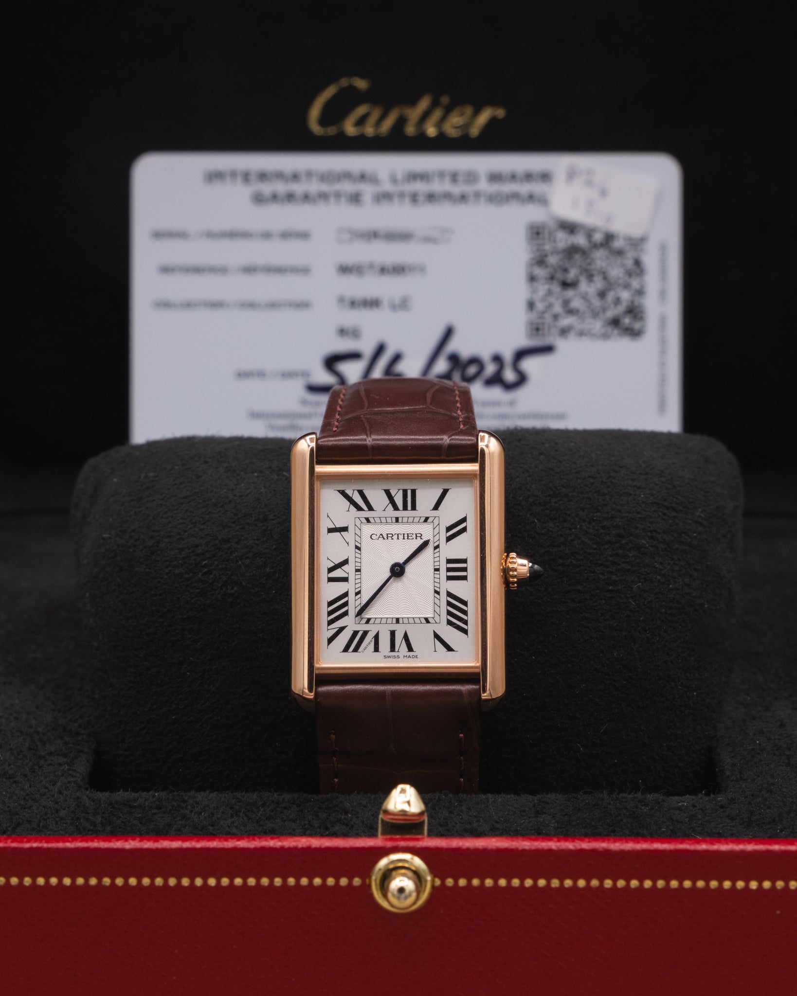 Cartier Tank Louis Cartier Large Silver Dial on Leather Strap WGTA0011 Complete 2025