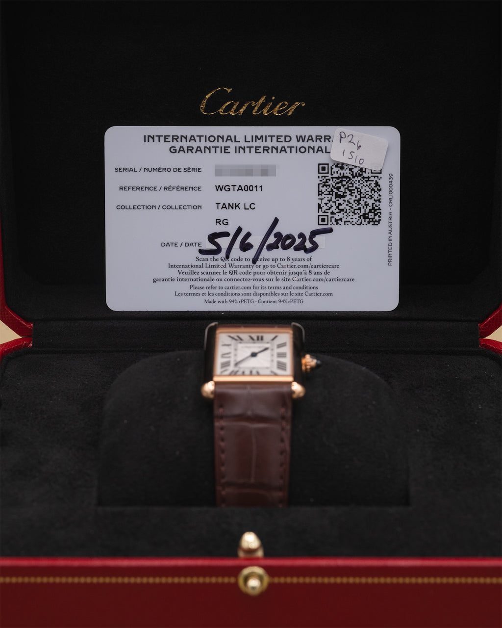 Cartier Tank Louis Cartier Large Silver Dial on Leather Strap WGTA0011 Complete 2025