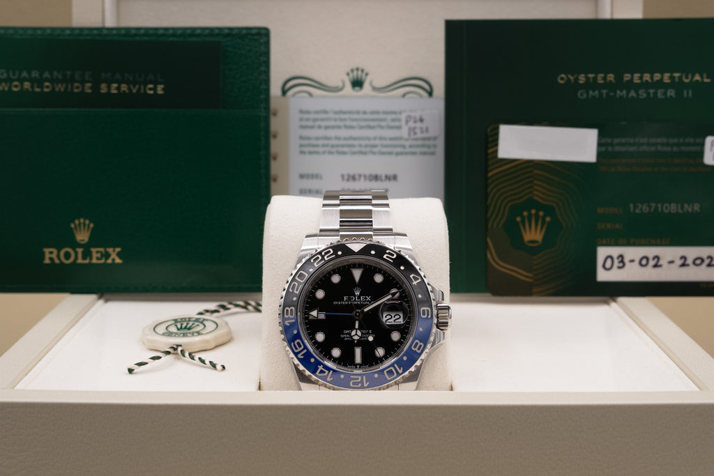 Rolex GMT-Master II Batman Black Dial on Oyster 126710BLNR Complete 2023