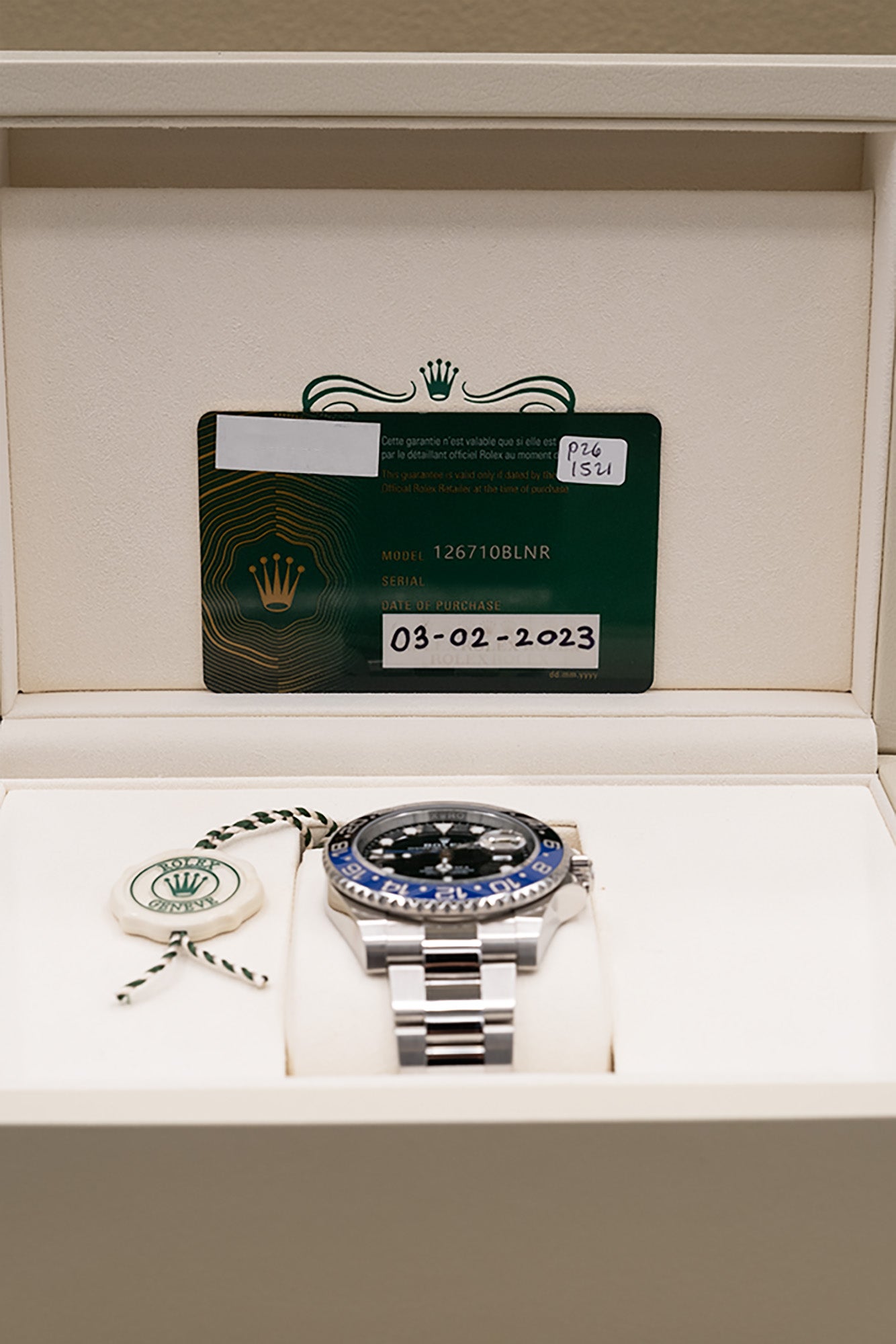 Rolex GMT-Master II Batman Black Dial on Oyster 126710BLNR Complete 2023