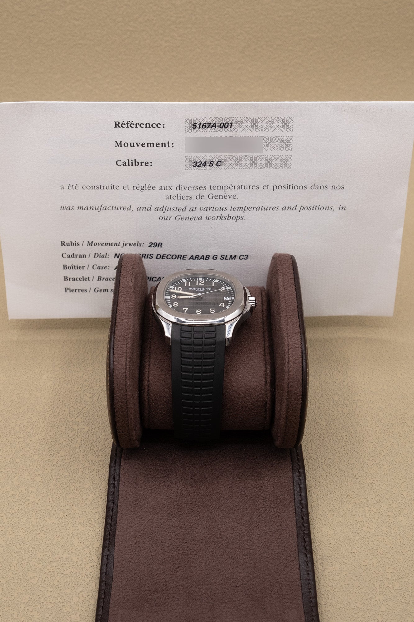 Patek Philippe Aquanaut Black Dial on Strap 5167A-001 Papers 2011