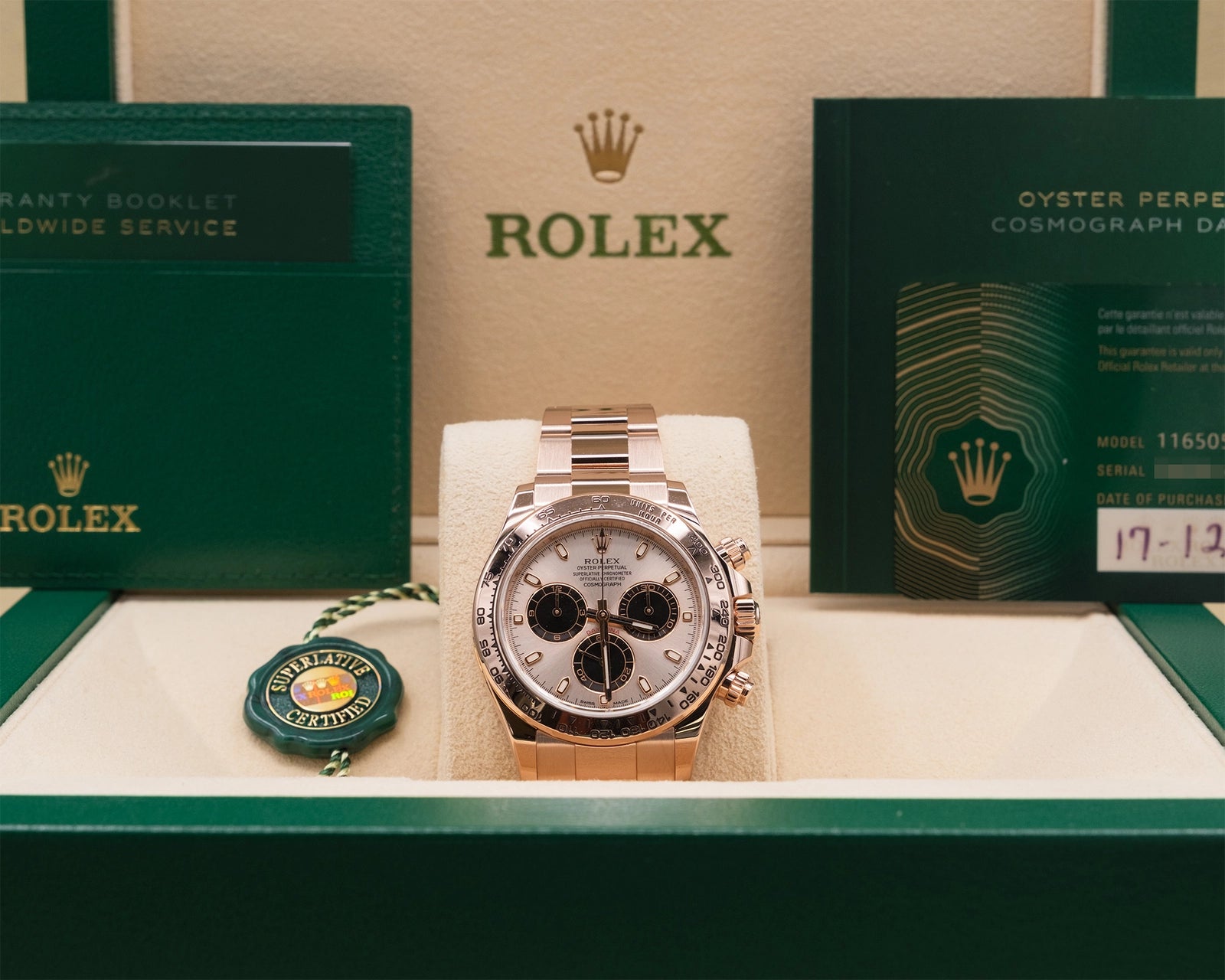 Rolex Daytona Pink Index Dial on Oysterlock 116505 Complete 2021