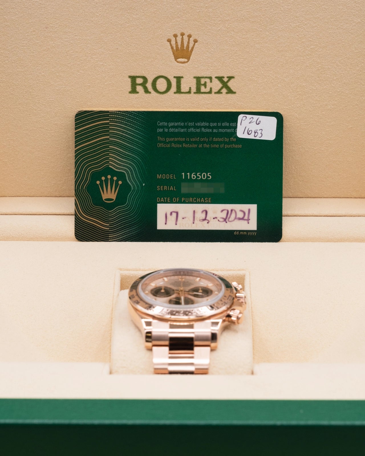 Rolex Daytona Pink Index Dial on Oysterlock 116505 Complete 2021