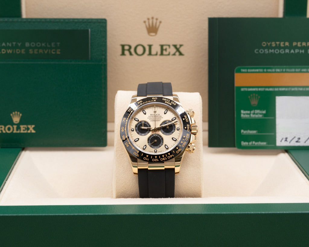 Rolex Daytona Champagne And Index Dial on Oysterflex 116518LN Card 2020