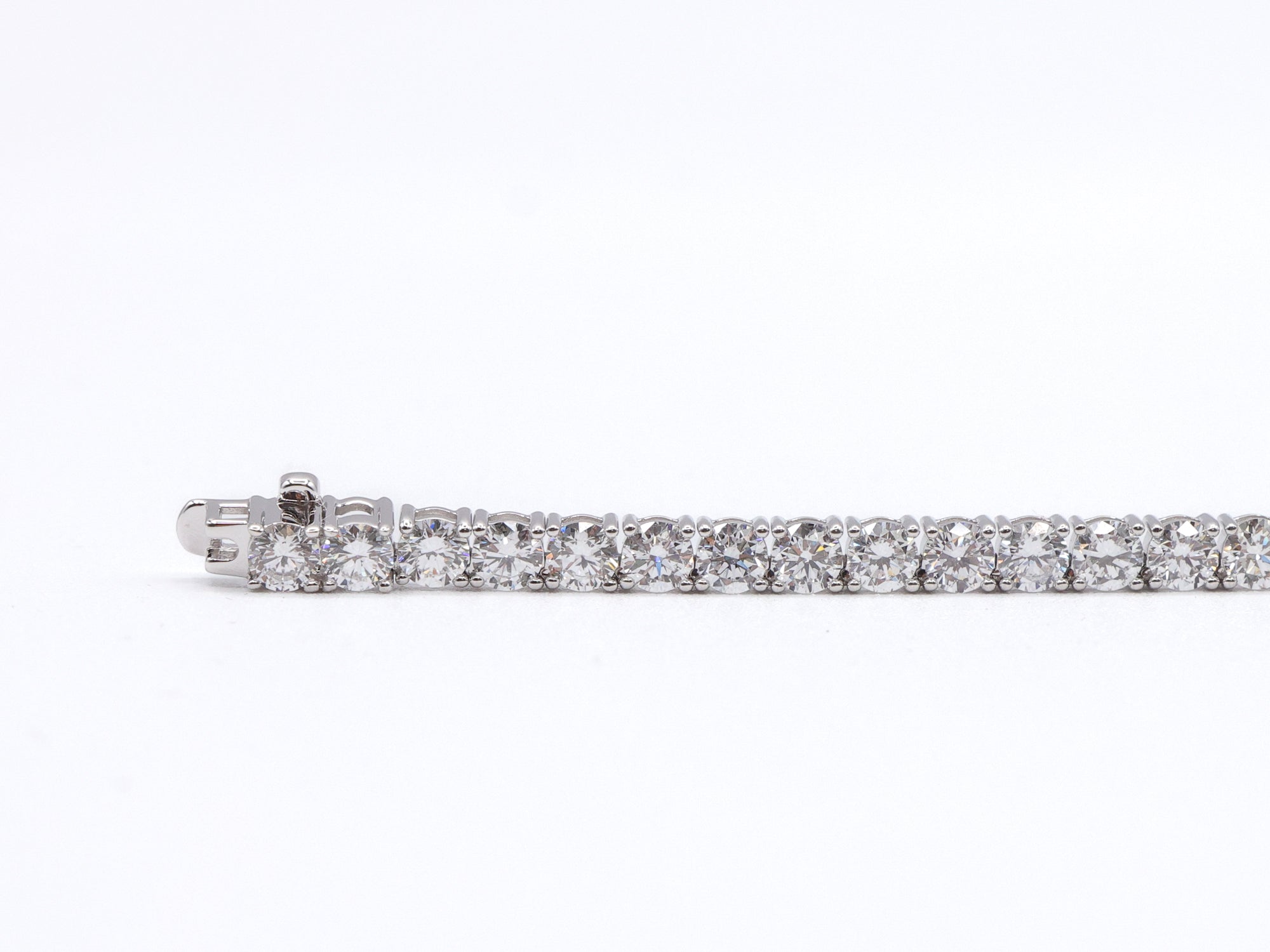 Kourosh 14K White Gold Round Lab Grown Diamond Tennis Necklace 18.9ct N-2013LGD