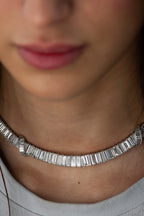 Platinum Emerald Cut Natural Diamond Necklace 49.5ct N-50EM