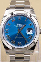 Rolex Datejust 41 Blue Roman Dial on Oyster 126300 Card 2026