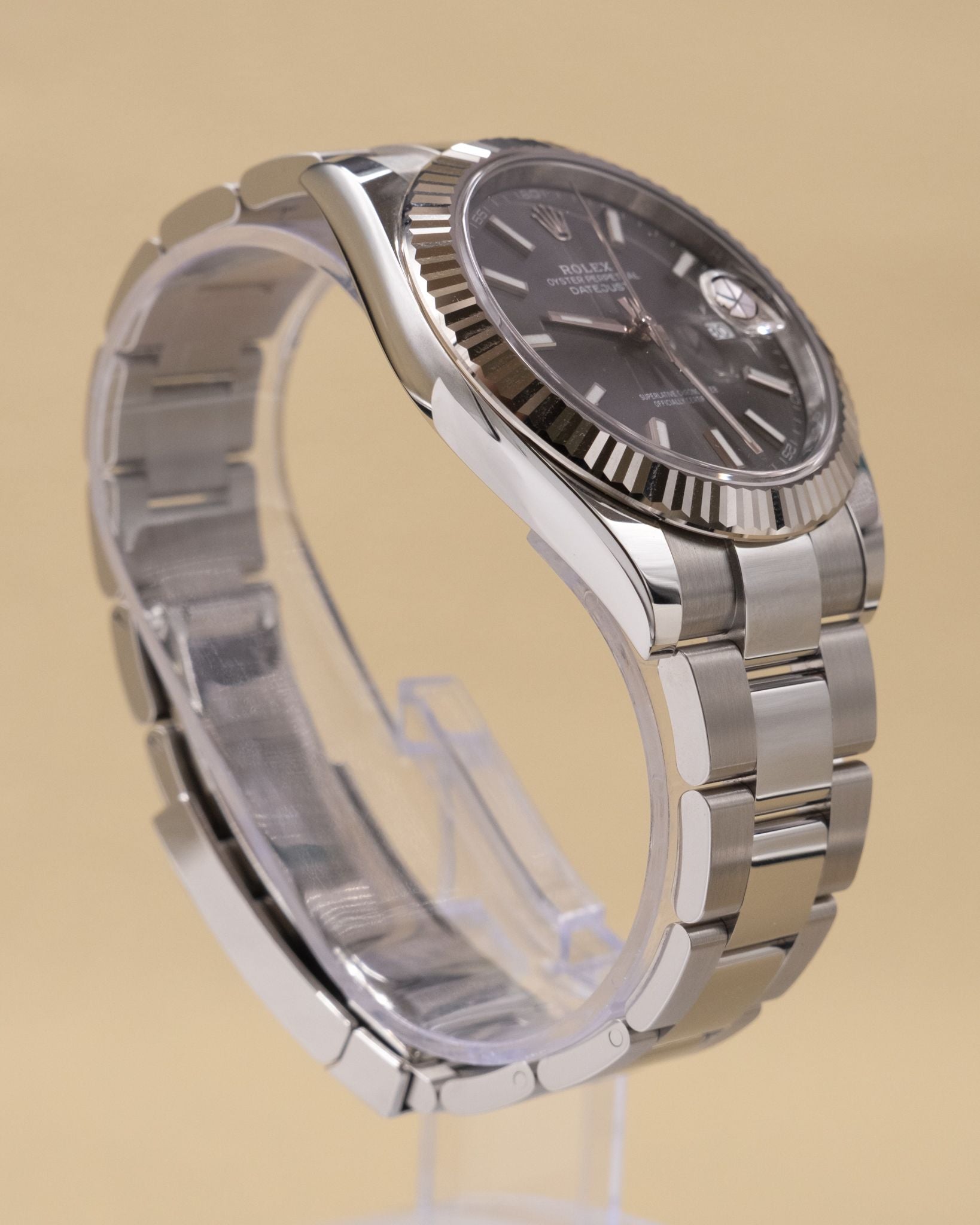 Rolex Datejust 41 Dark Rhodium Index Dial on Oyster 126334 Complete 2025