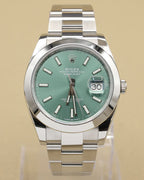 Rolex Datejust 41 Mint Green Index Dial on Oyster 126300 Complete 2022