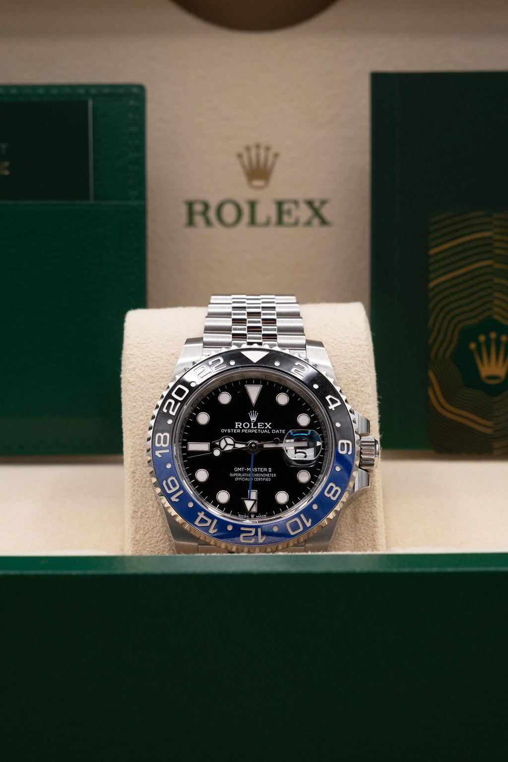 Rolex GMT-Master II Batgirl Black Dial on Jubilee 126710BLNR Complete 2023