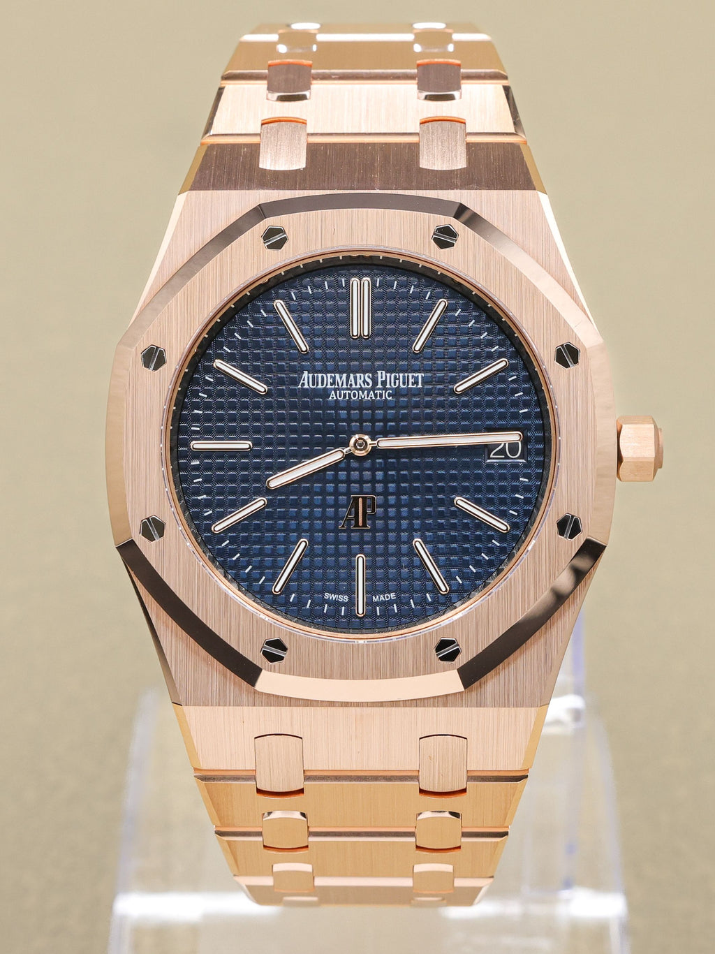 Audemars Piguet Royal Oak Extra-Thin Blue Dial on Bracelet 15202OR.OO.1240OR.01.A Card 2021