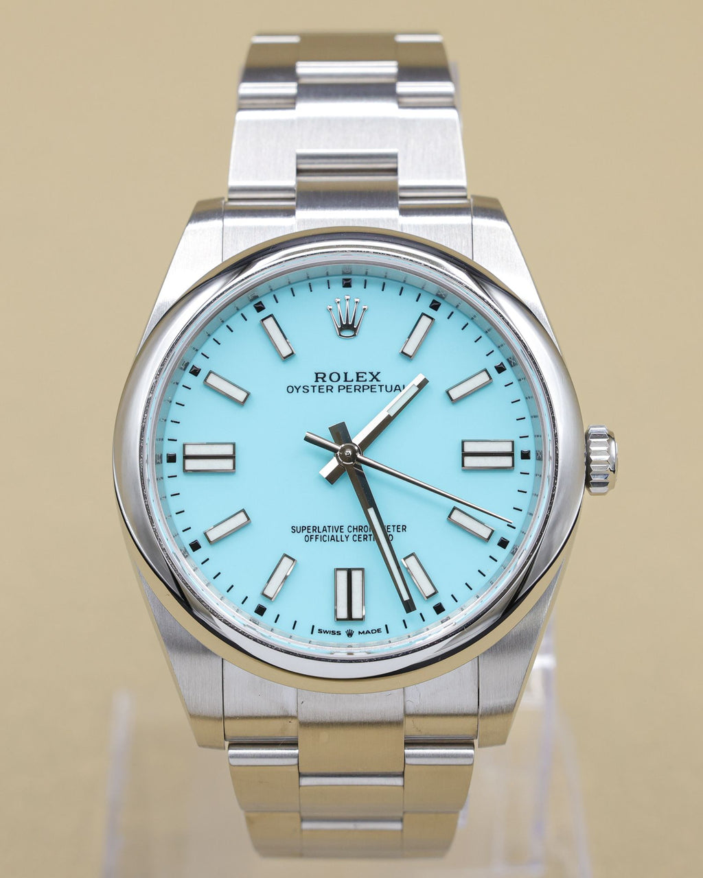 Rolex Oyster Perpetual 41 Turquoise Blue Index Dial on Oyster 124300 Complete 2021