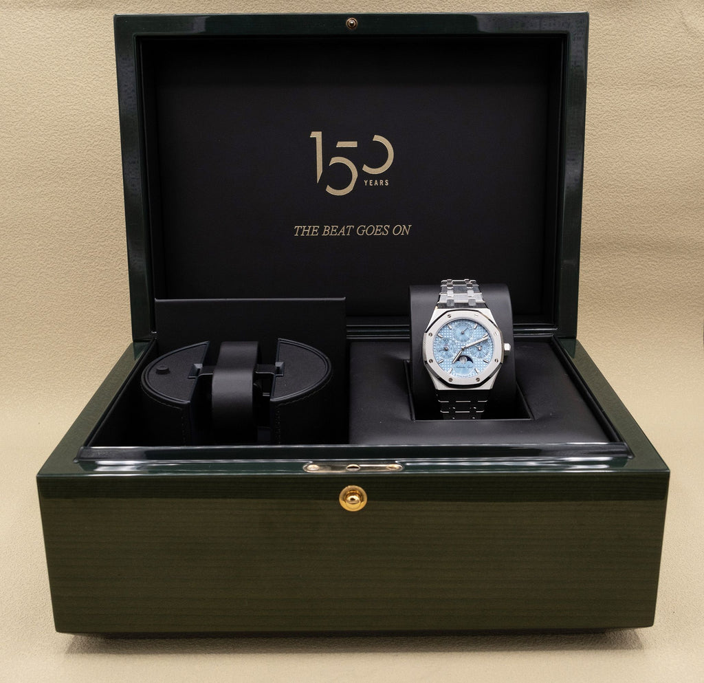Audemars Piguet 150th Year An. Light Blue Dial on Stainless Steel 26684ST.OO.1356ST.01 with Box