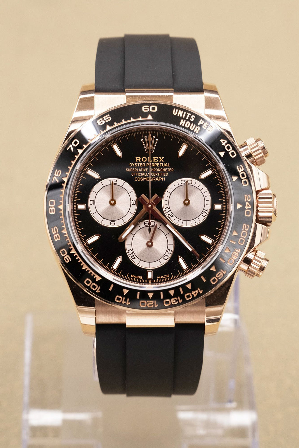 Rolex Daytona Black And Sundust Index Dial on Oysterflex 126515LN Complete 2024