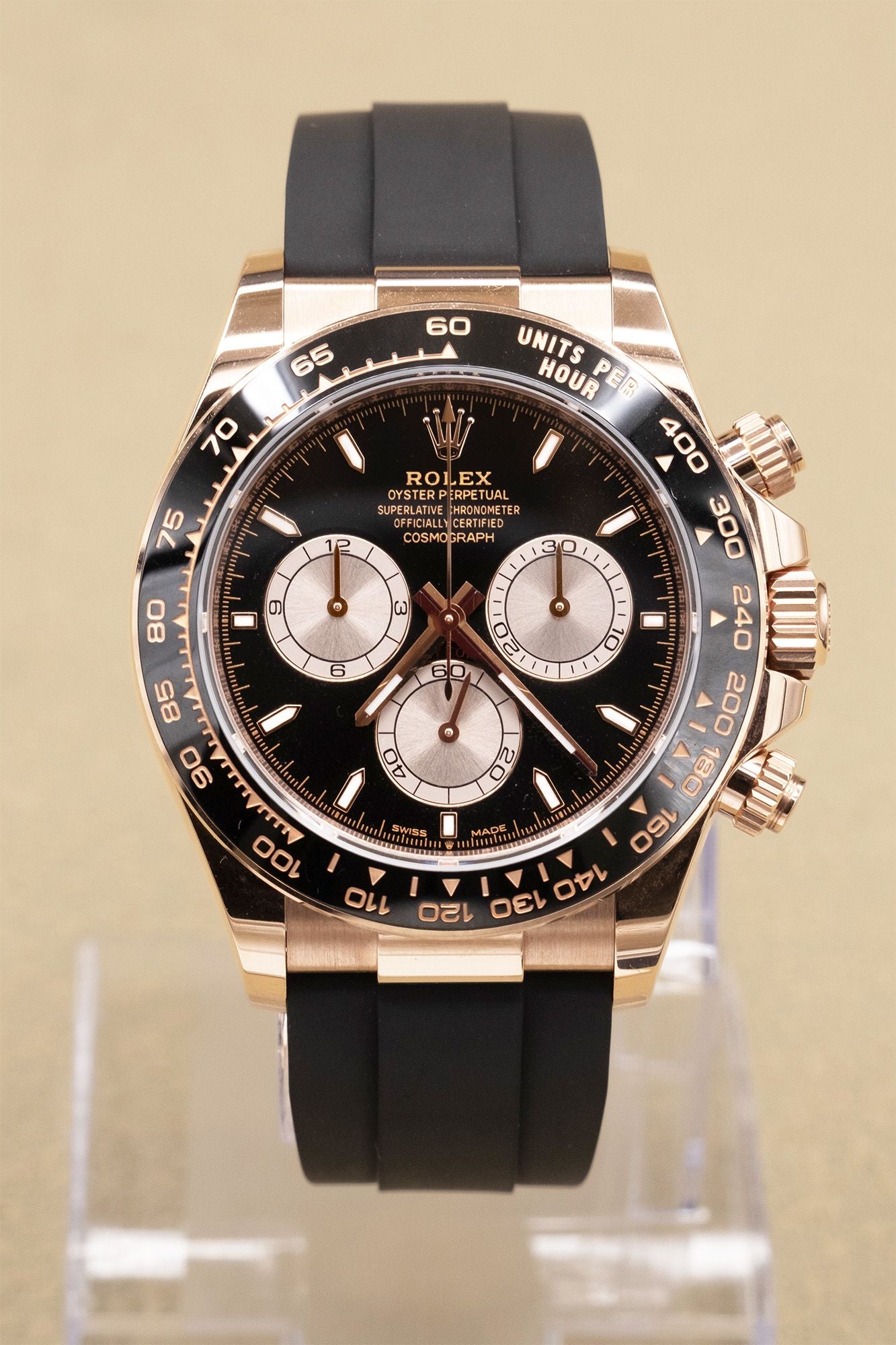Rolex Daytona Black And Sundust Index Dial on Oysterflex 126515LN Complete 2024